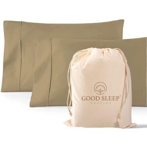 Good Sleep Bedding Taupe King Set of 2 100% Egyptian Cotton Pillow Cases